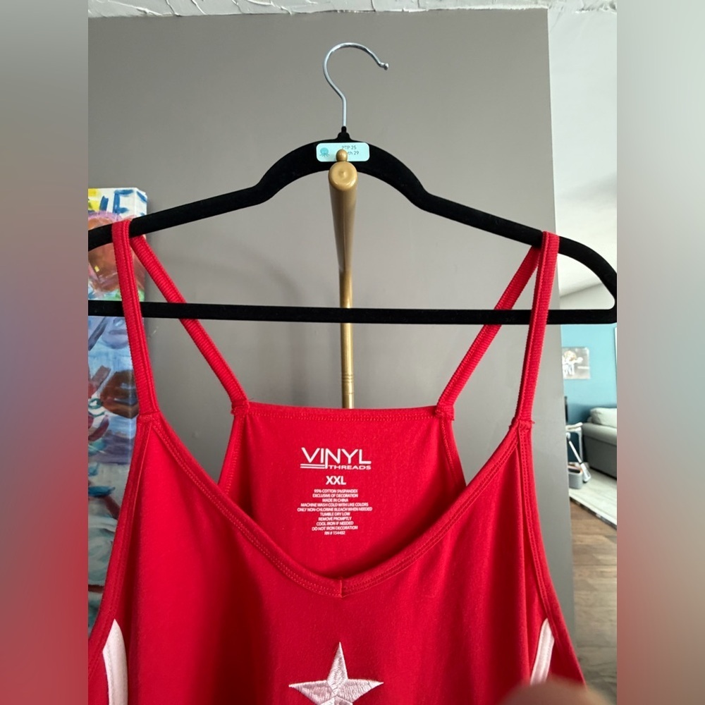 Vinyl Threads Red Star Mini Dress NWT Racerback USA Holiday Summer 4th of July - Picture 3 of 11